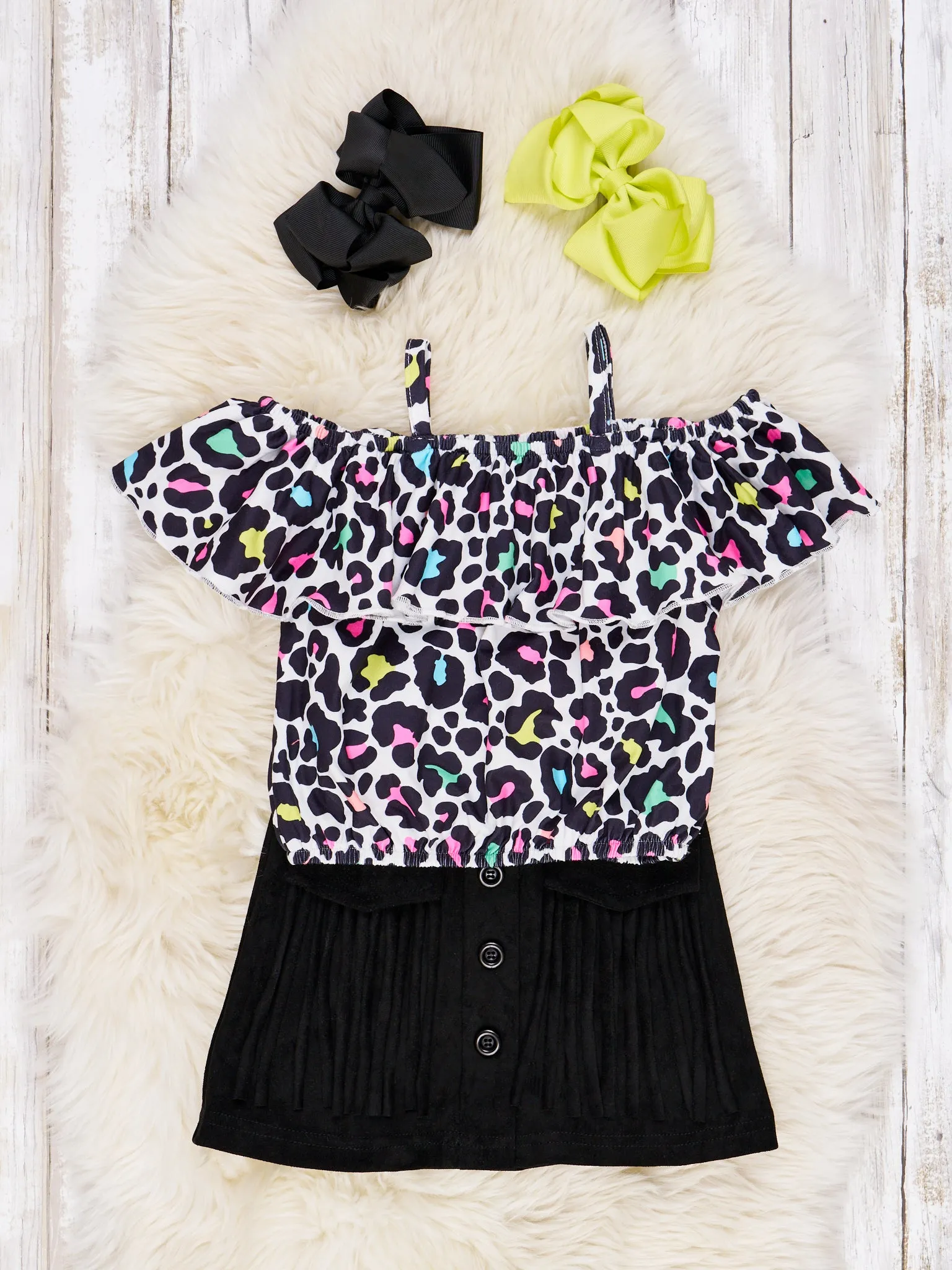Ruffle Off-The-Shoulder Skirt Outfit