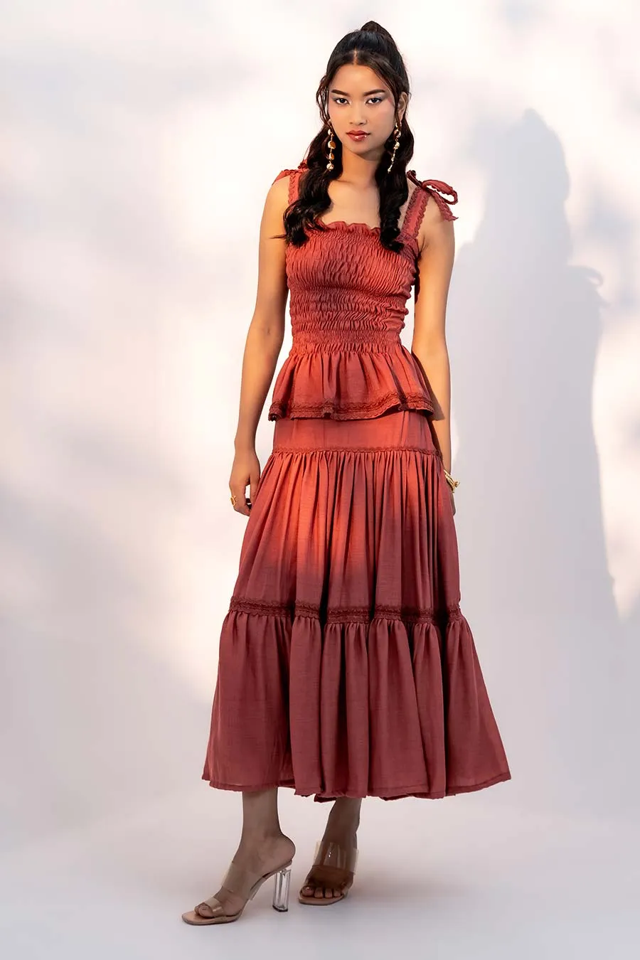 Rust Adelaide Top & Skirt Co-Ord Set