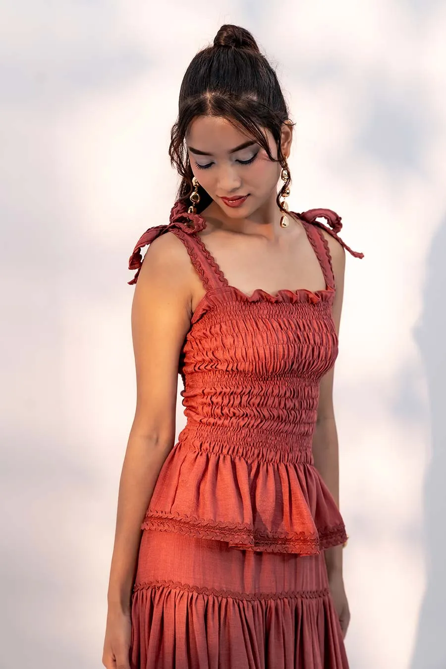 Rust Adelaide Top & Skirt Co-Ord Set