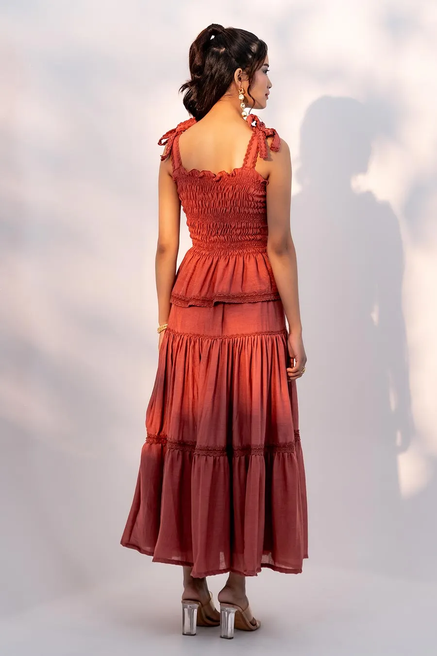 Rust Adelaide Top & Skirt Co-Ord Set