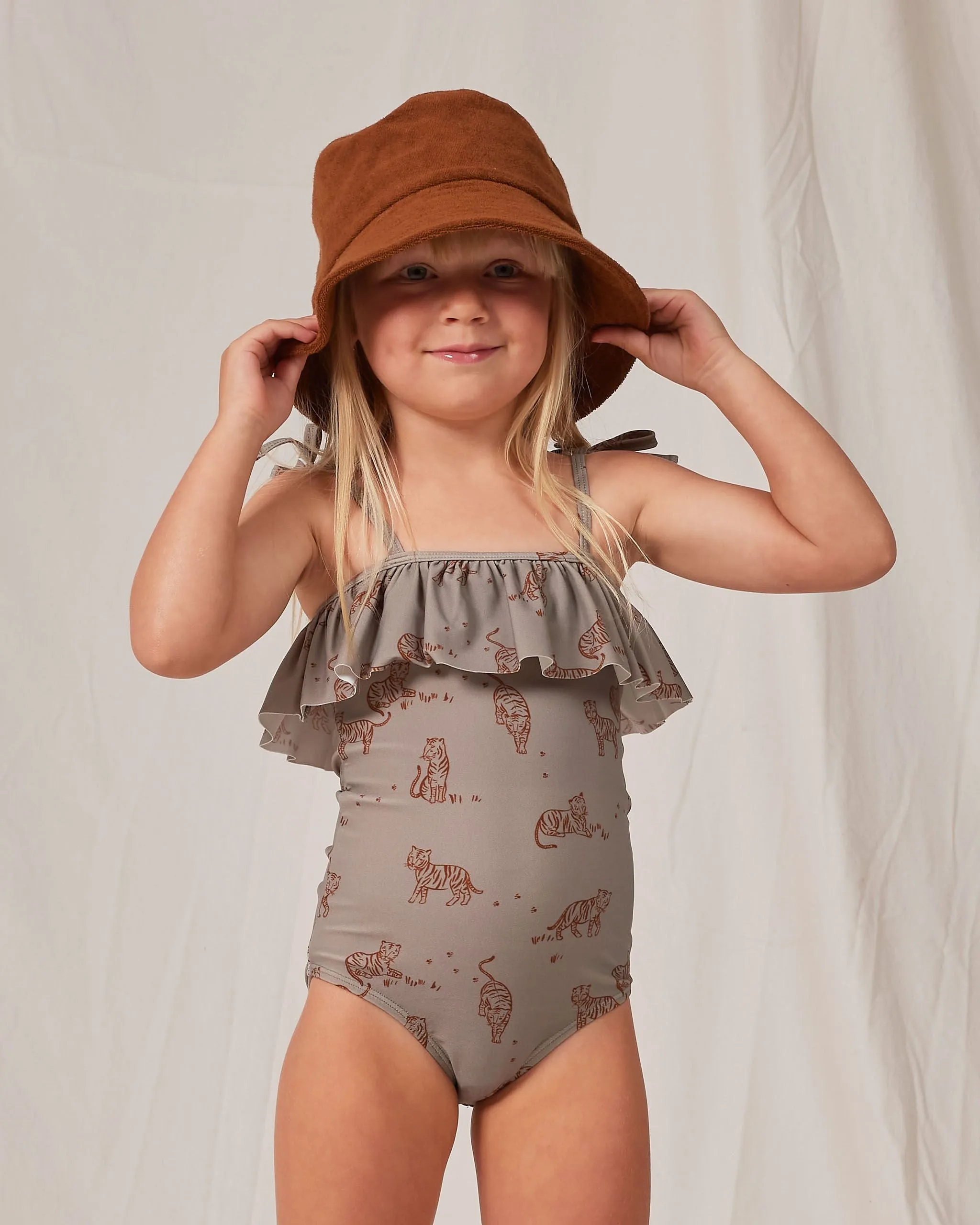 Rylee   Cru Ruffle One Piece - Pool Tigers