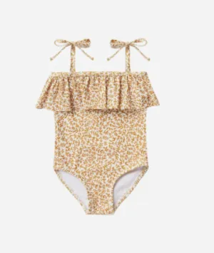 Rylee   Cru Swim Baby to Youth Girls Ruffle Marigold One Piece Swimsuit