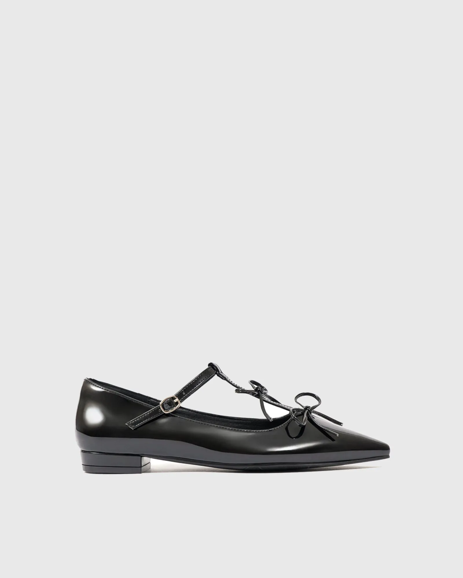 Sadia Twin Bow Mary Jane Flats In Black