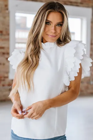 SALE - Toby Ruffle Sleeve Blouse | Size Large