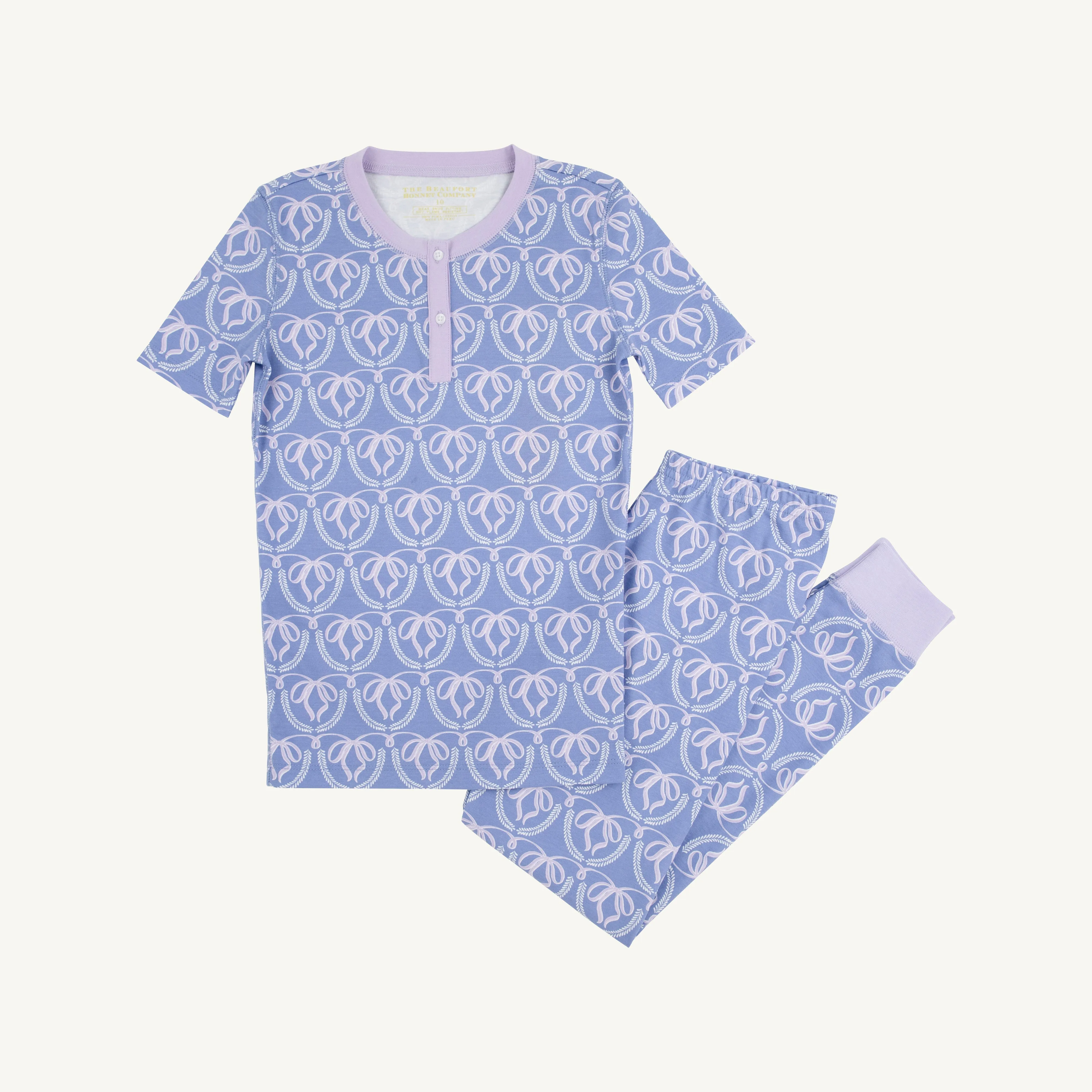 Sara Jane's Short Sleeve Set - Beale Street Bows with Lauderdale Lavender