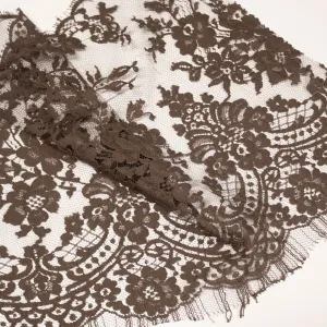 Sary Brown Floral  PolyCotton Lace
