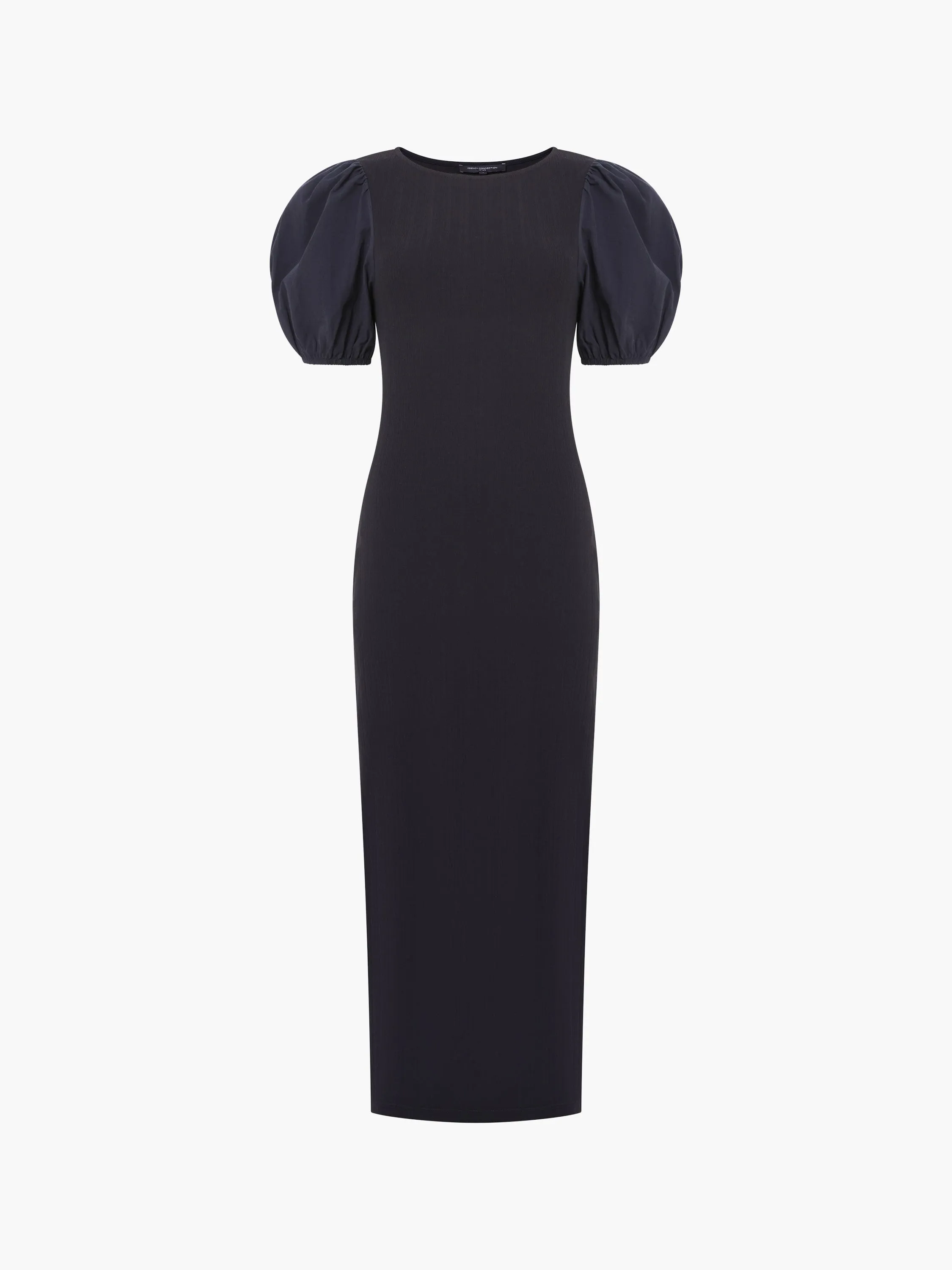 Sasia Ribbed Puff Sleeve Midi Dress