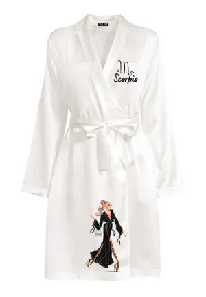 Satin 3/4 ZODIAC Robe - Sassy, Style, Love & Pink