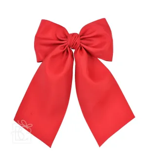 Satin Bow with Euro Know  Tails - Red