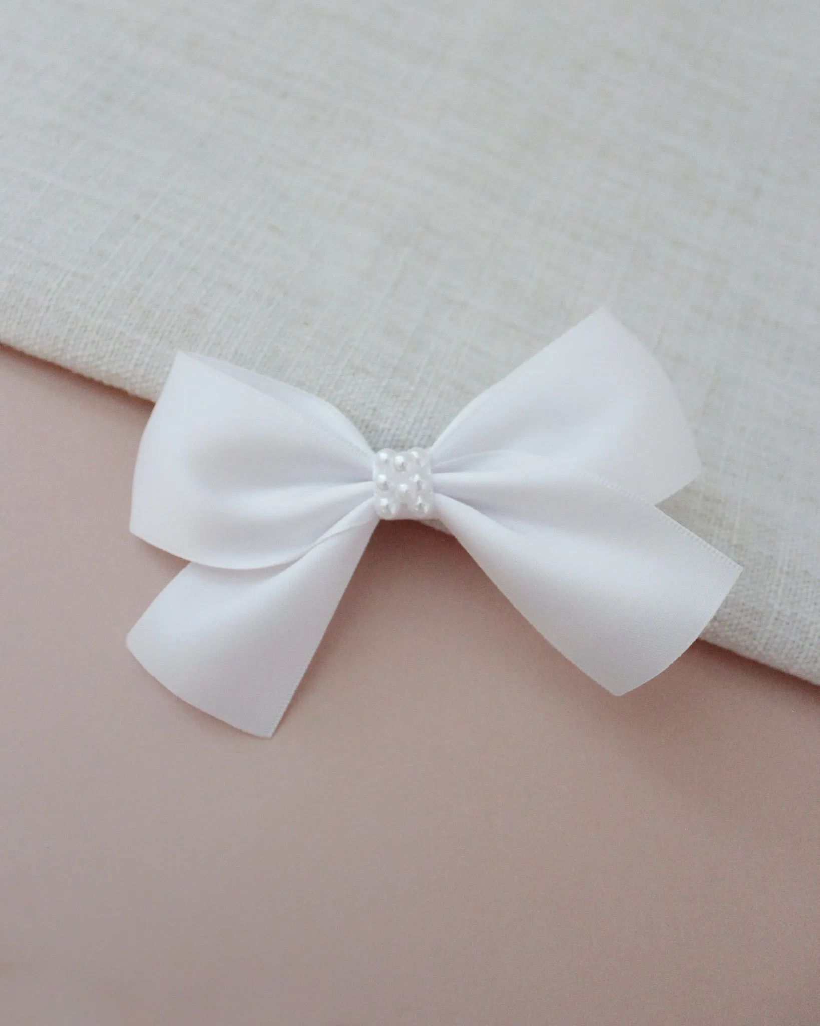Satin Hair Bows with Pearls