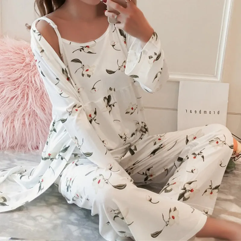 Satin Jasmine 3 pieces Pajama