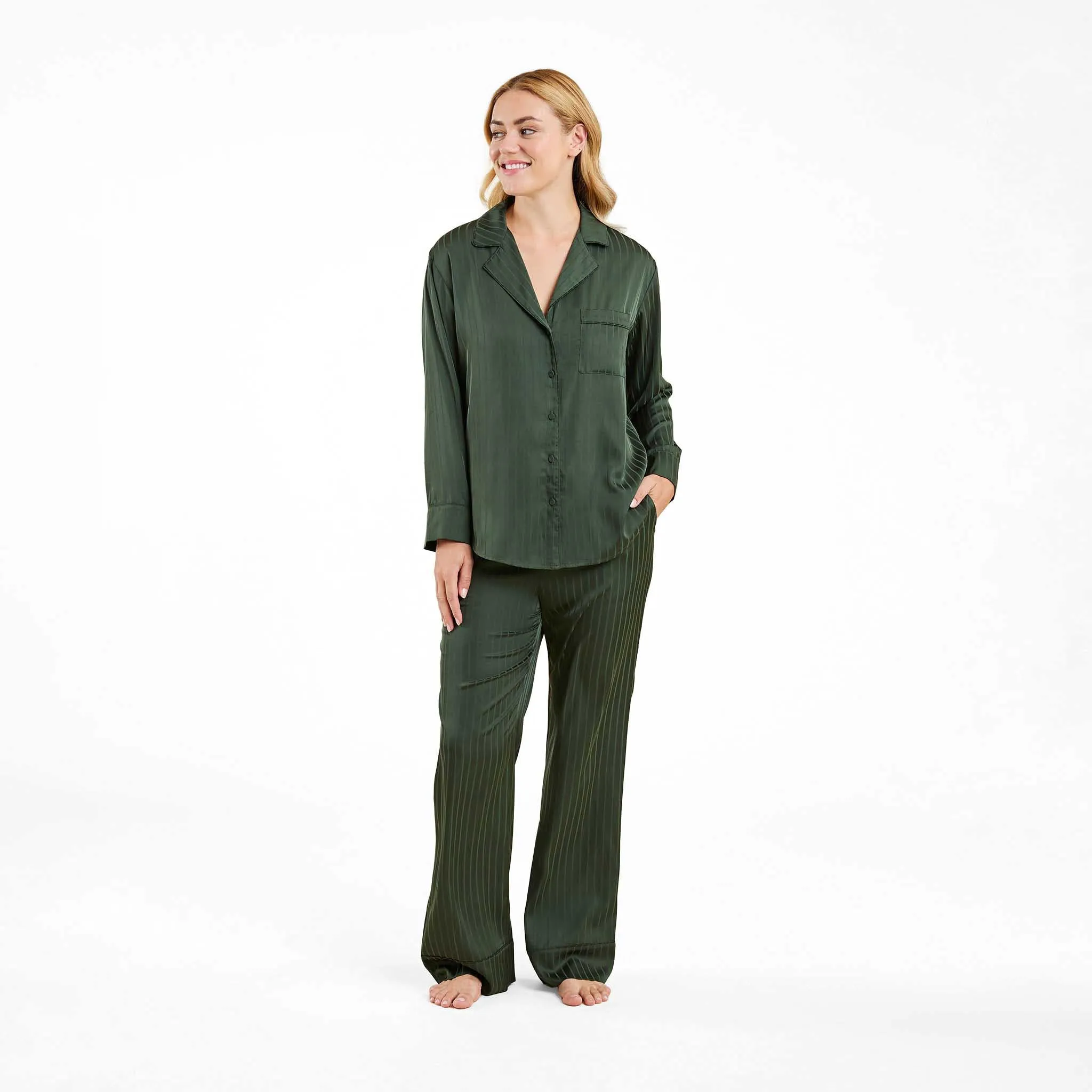 Satin Pajama Set | Evergreen