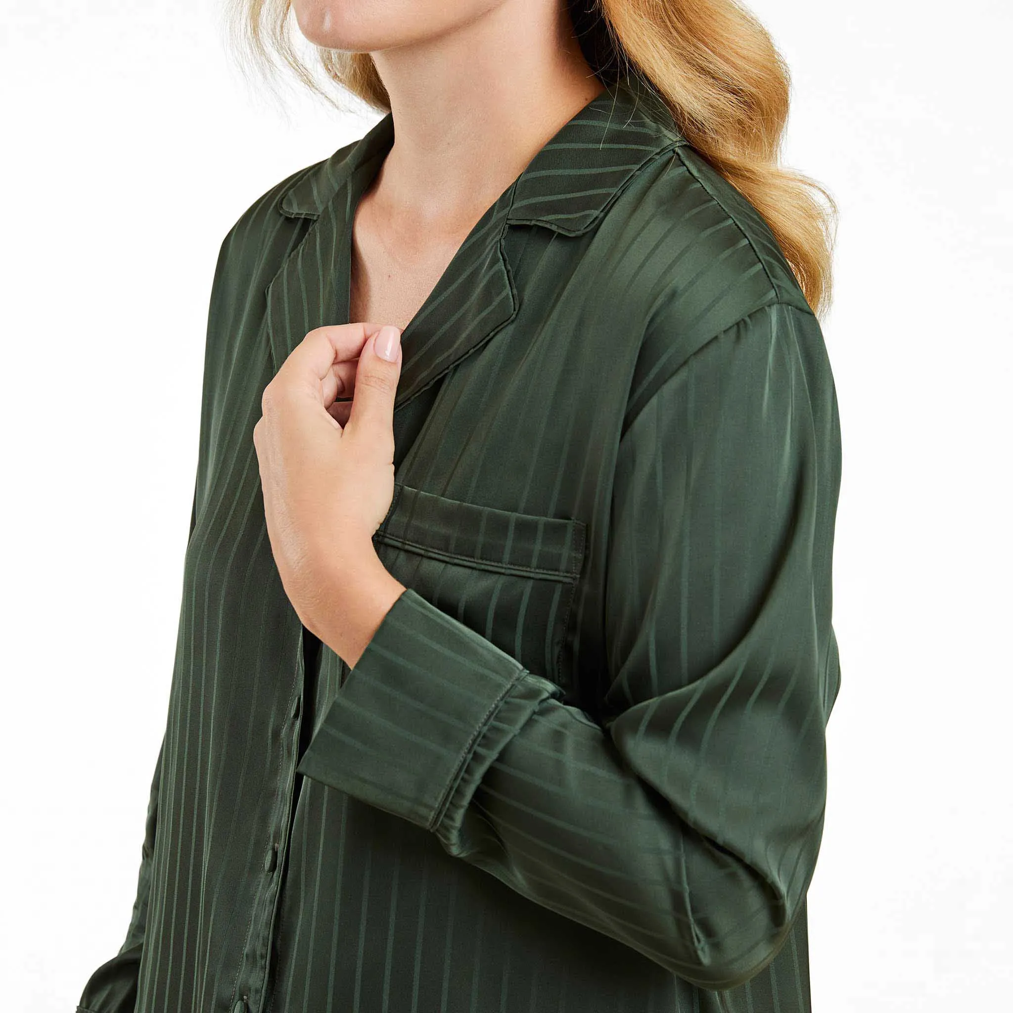 Satin Pajama Set | Evergreen