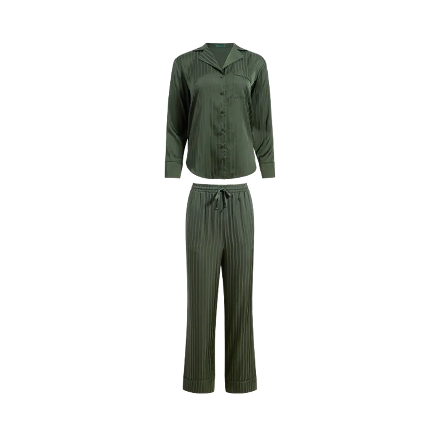 Satin Pajama Set | Evergreen