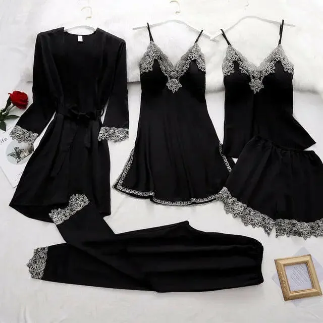 Satin Sleepwear 5 Pcs Pajama