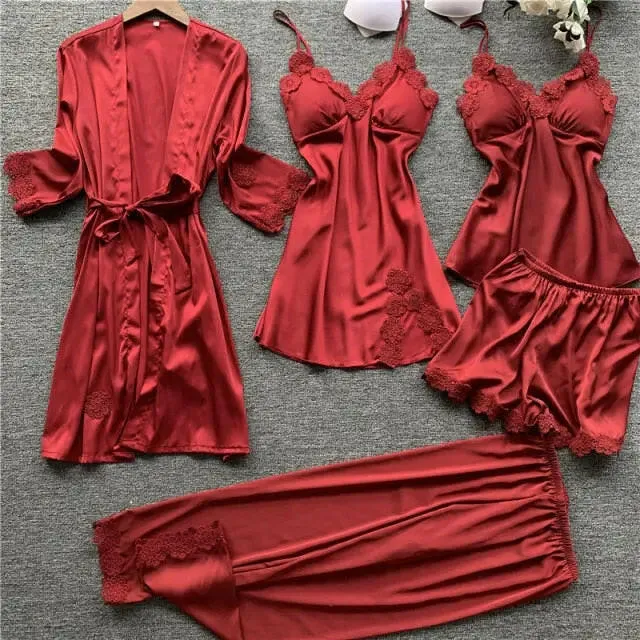 Satin Sleepwear 5 Pcs Pajama