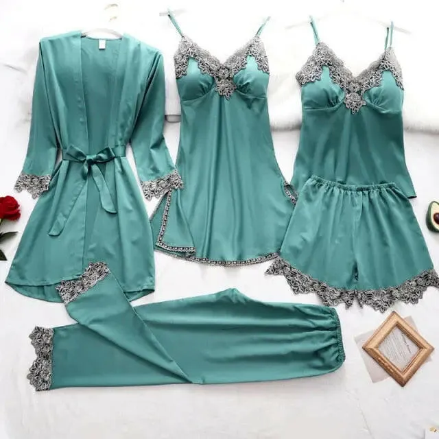Satin Sleepwear 5 Pcs Pajama