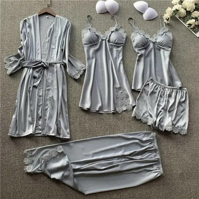 Satin Sleepwear 5 Pcs Pajama