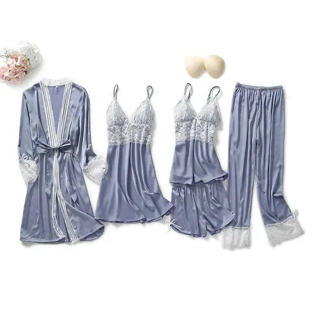 Satin Sleepwear 5 Pcs Pajama