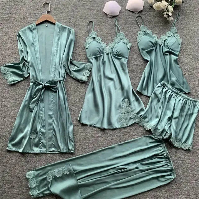 Satin Sleepwear 5 Pcs Pajama