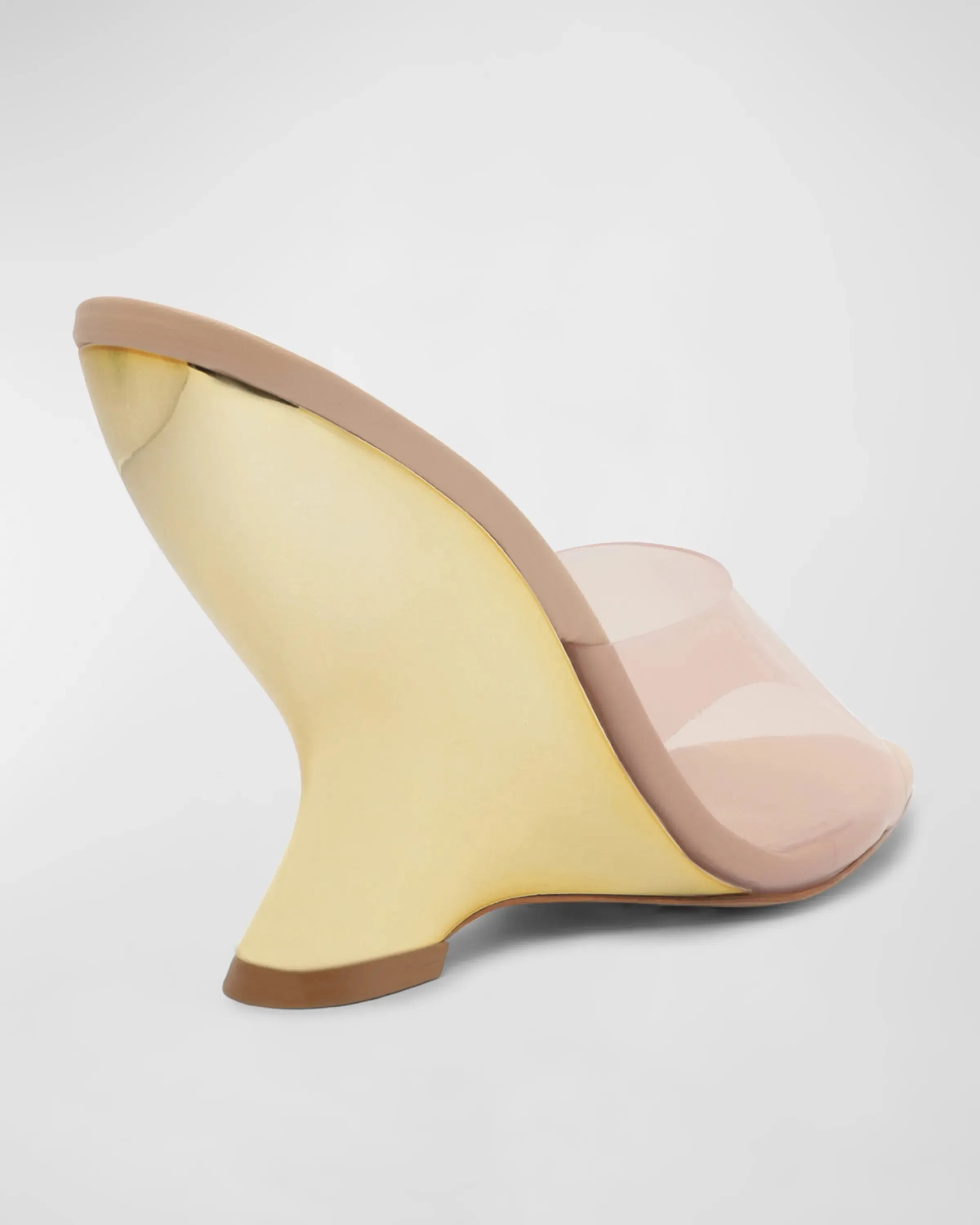 SCHUTZ APRILL VINYL WEDGE HEEL SANDALS