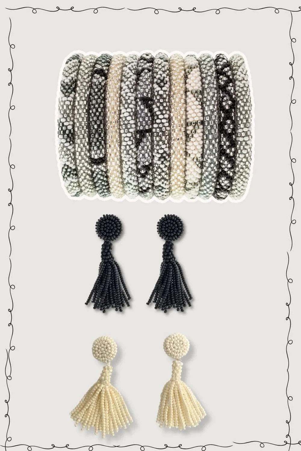Seed Bead Tassel Earrings