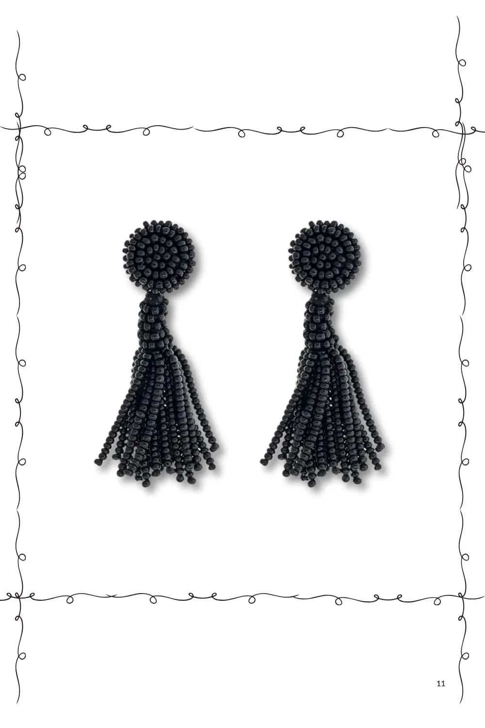 Seed Bead Tassel Earrings