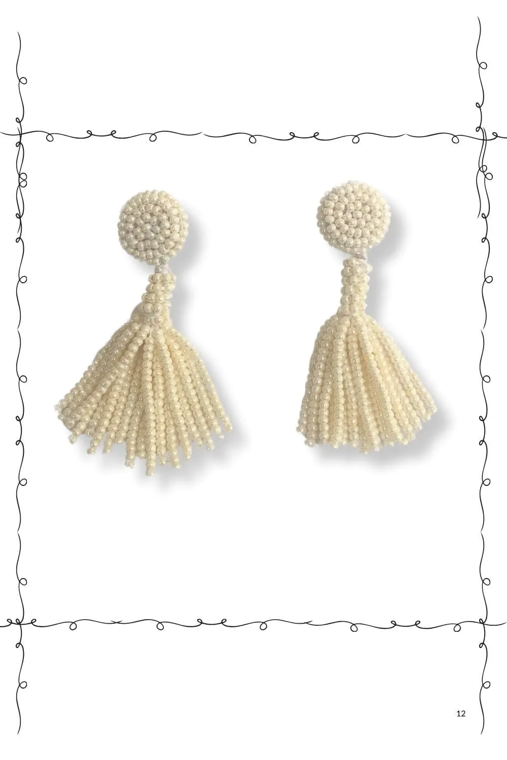 Seed Bead Tassel Earrings