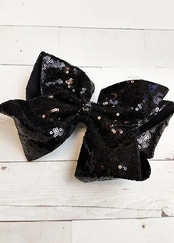 Sequin Texas Size Hair Bows - Alligator Clip - 6.5"