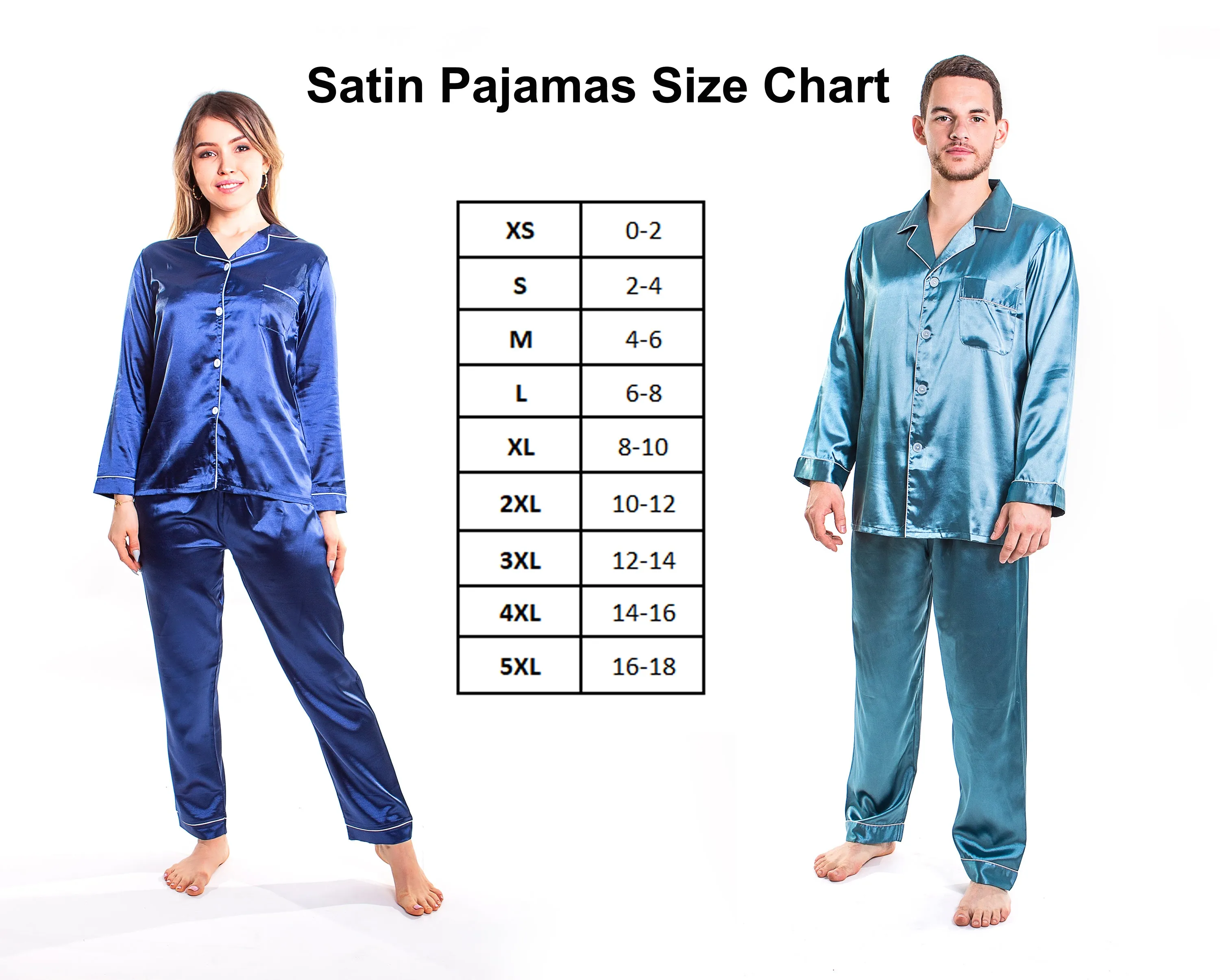 Set of 4 Bridesmaids Pajamas, Custom Wedding Satin Pajamas  - Long   Long