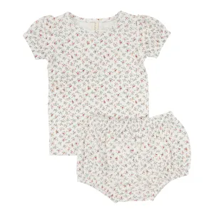 set outfit top s/s bouquet floral - winter white/floral