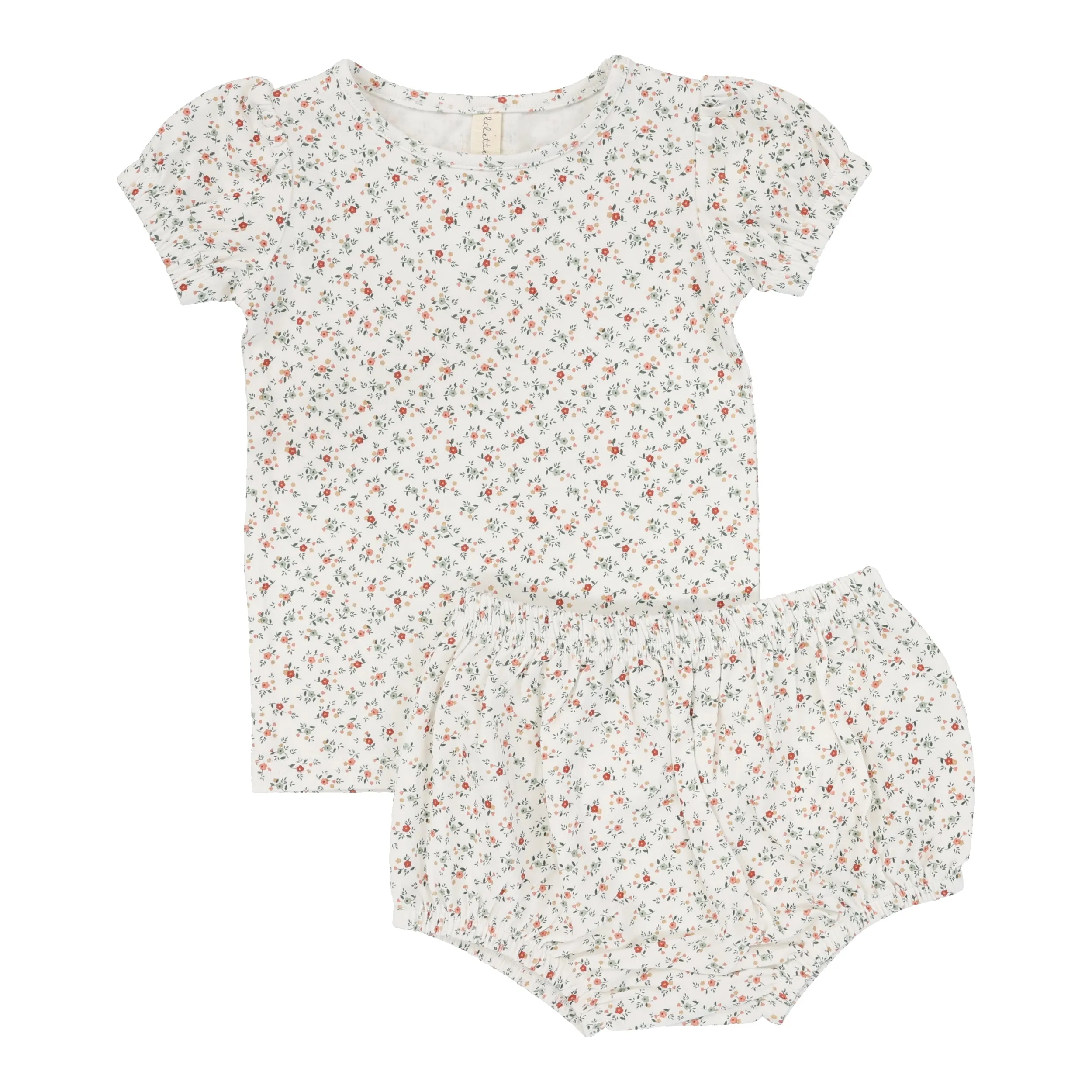 set outfit top s/s bouquet floral - winter white/floral