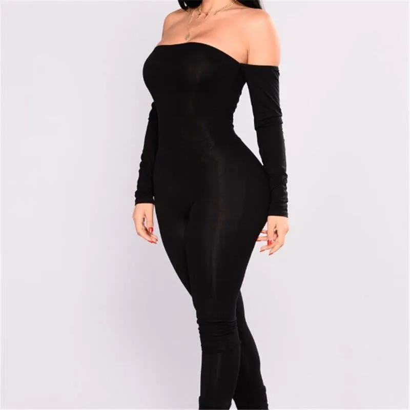 Sexy Back Off Shoulder Long Sleeve Romper
