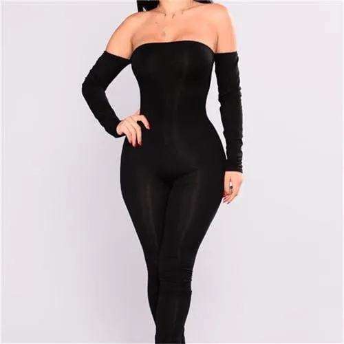 Sexy Back Off Shoulder Long Sleeve Romper