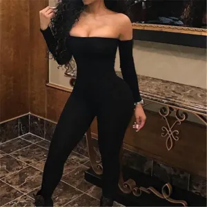 Sexy Back Off Shoulder Long Sleeve Romper