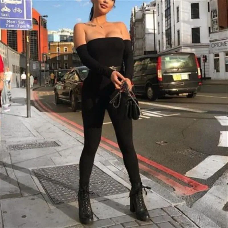 Sexy Back Off Shoulder Long Sleeve Romper
