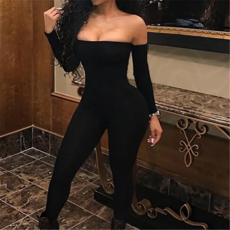 Sexy Back Off Shoulder Long Sleeve Romper