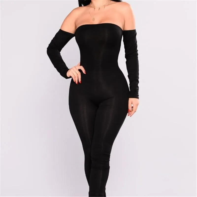 Sexy Back Off Shoulder Long Sleeve Romper