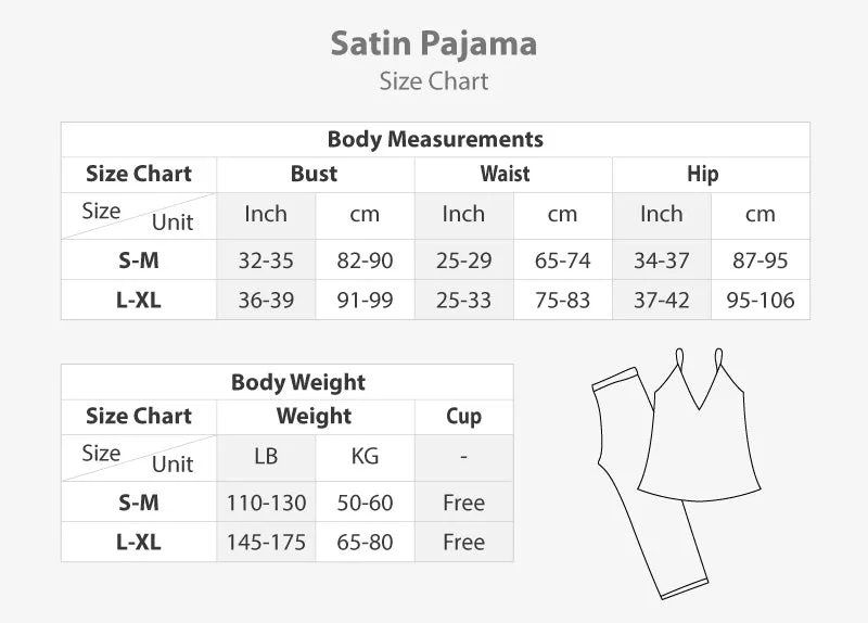 Sexy Satin Pajama 2 pcs Model Number 3446