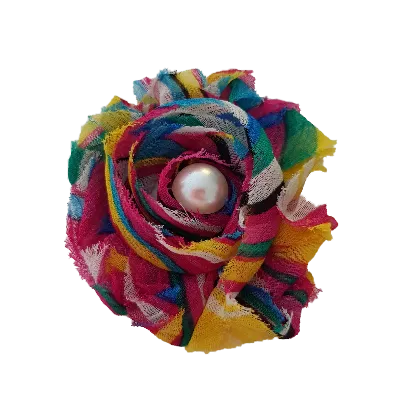 Shabby Chiffon Flower Hair Clip - Rainbow