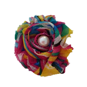 Shabby Chiffon Flower Hair Clip - Rainbow