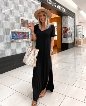 shopee Europe Women V-Neck Casual Pocket Dress