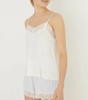 Short Printed Vest Pajamas White