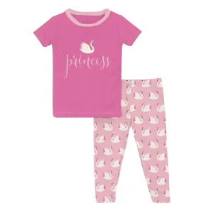 Short Sleeve Swan PJ/KicKee Pants