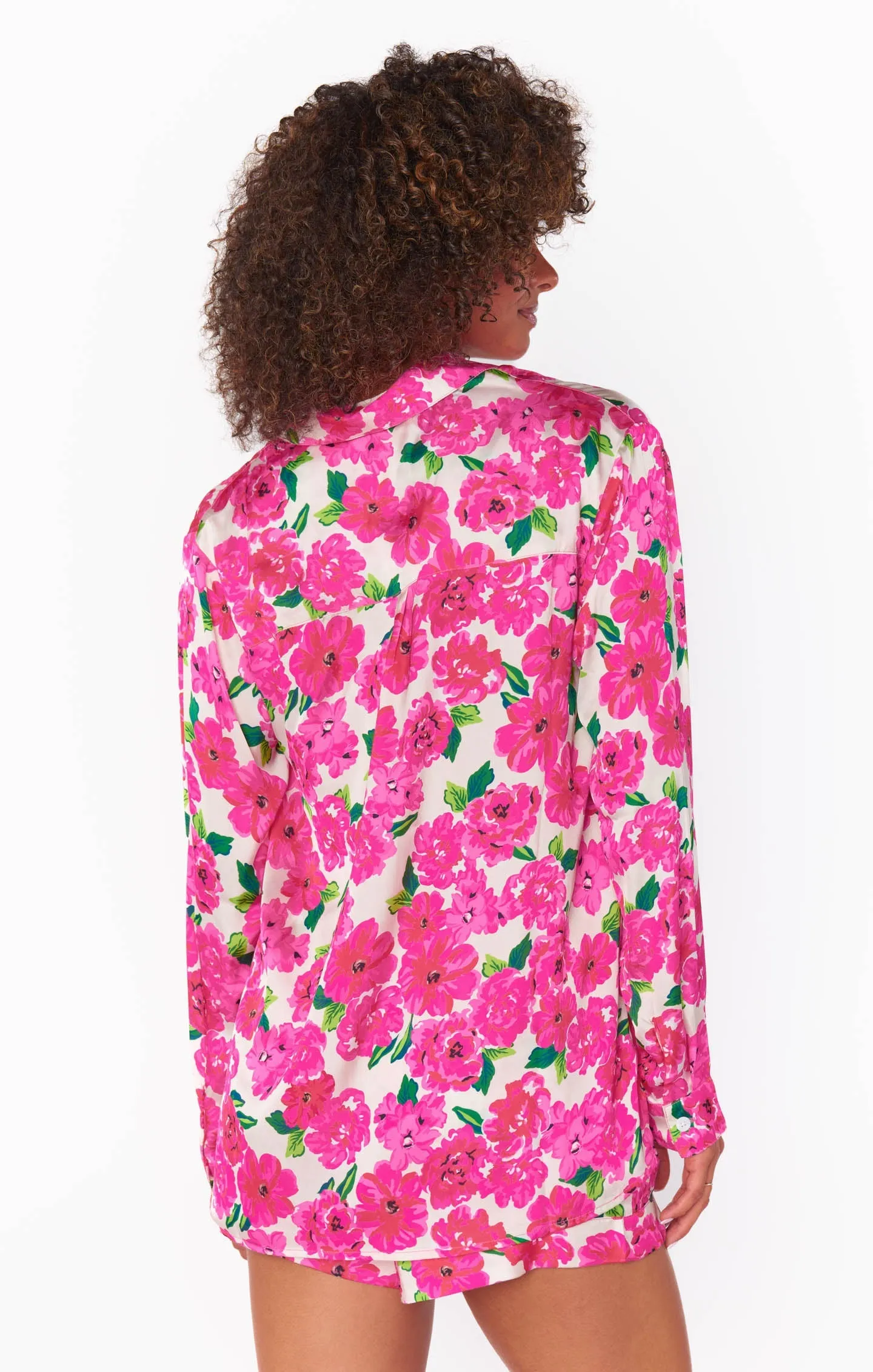 Show Me Your Mumu Early Riser PJ Set in Pink Floral Soiree Silky