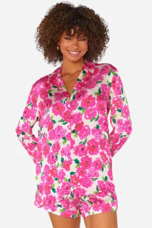 Show Me Your Mumu Early Riser PJ Set in Pink Floral Soiree Silky