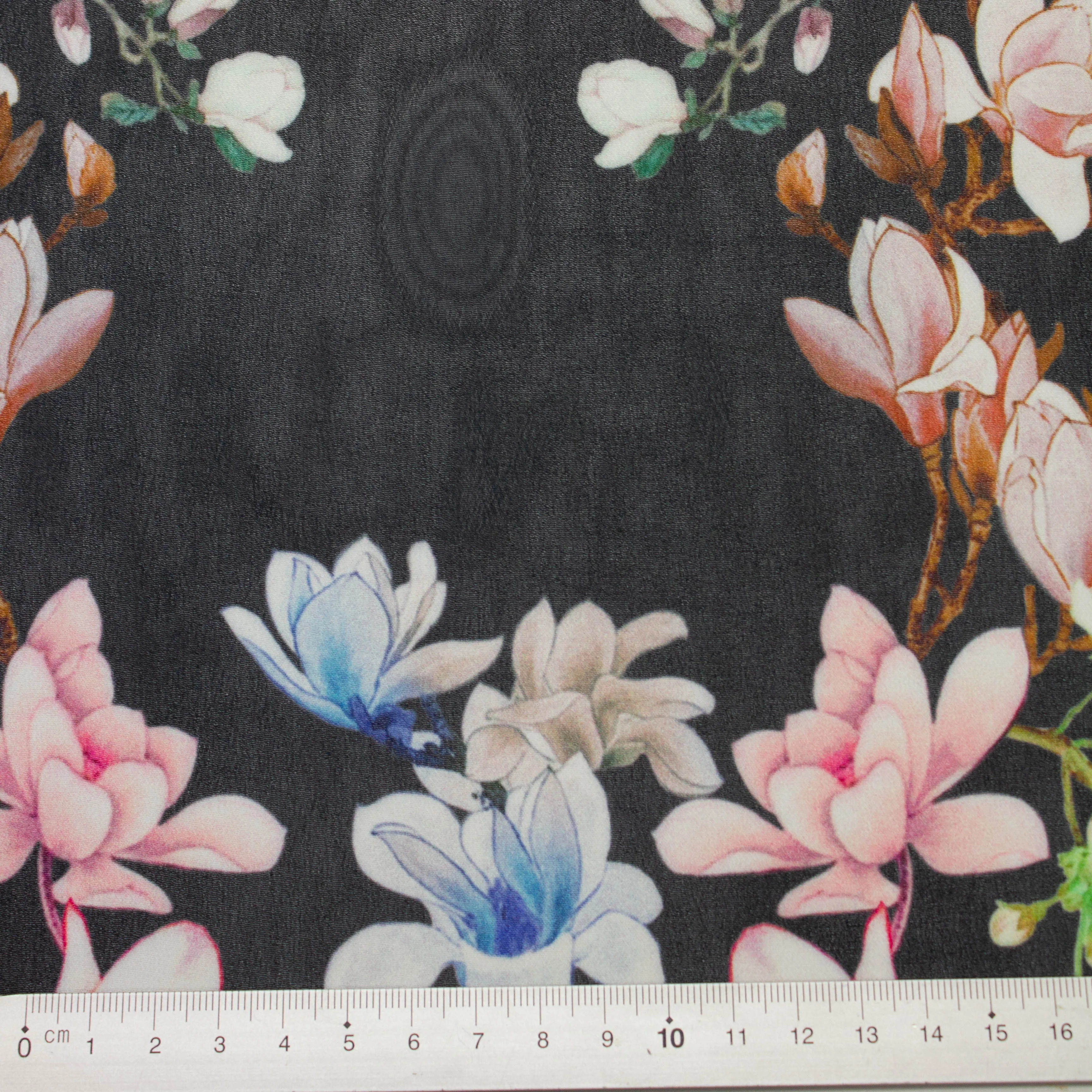 Sibre Black Floral Polyester Voile