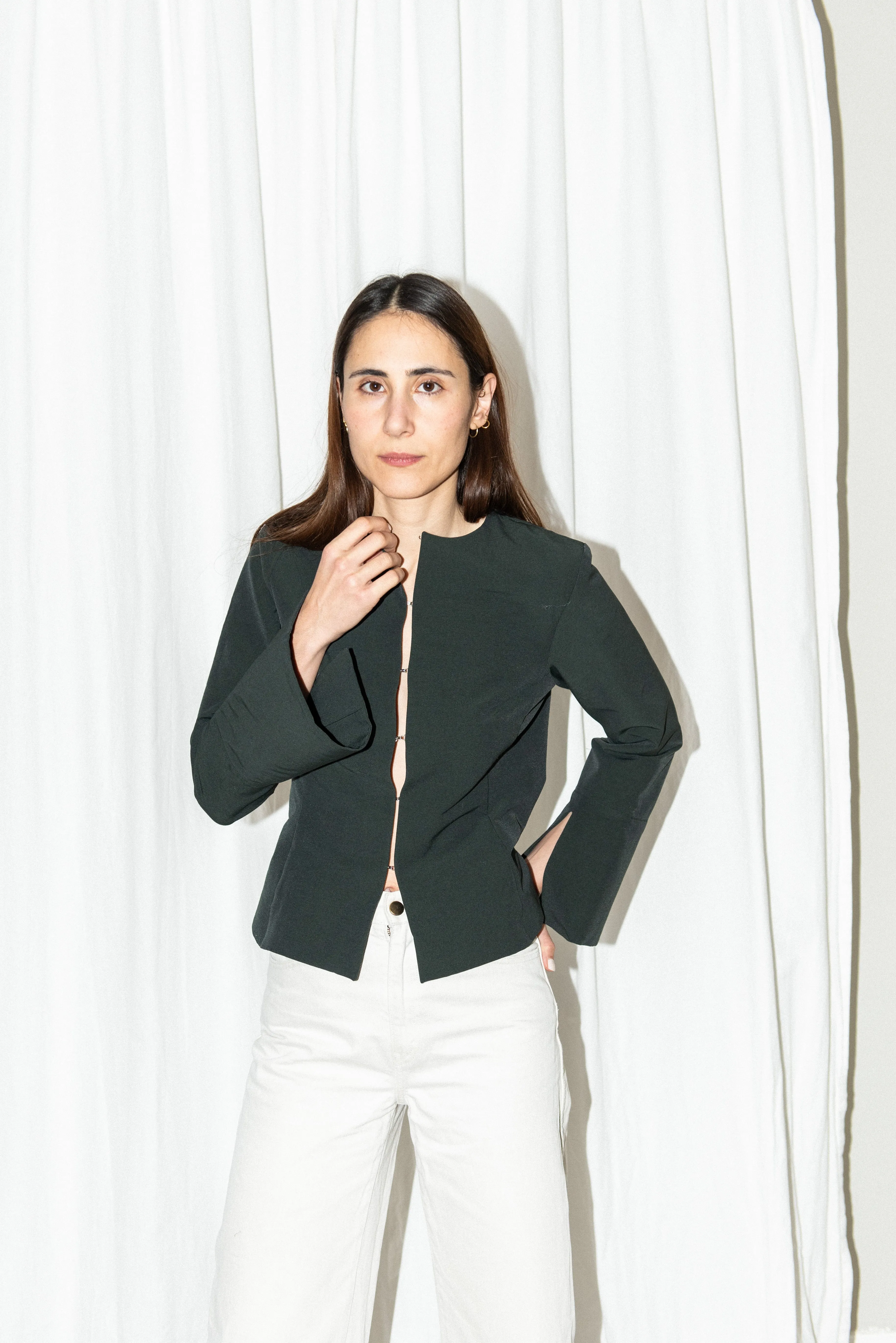 Silhouette Blouse with Trumpet Sleeve