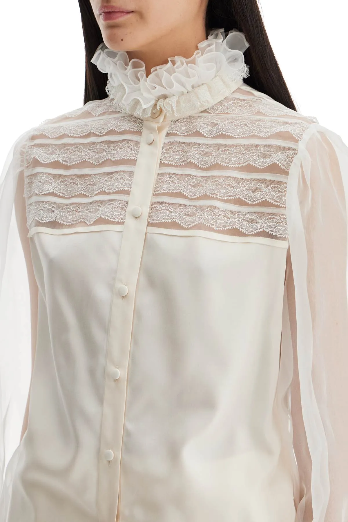 silk blouse with ruffles 6B3AB740924 BETULLA
