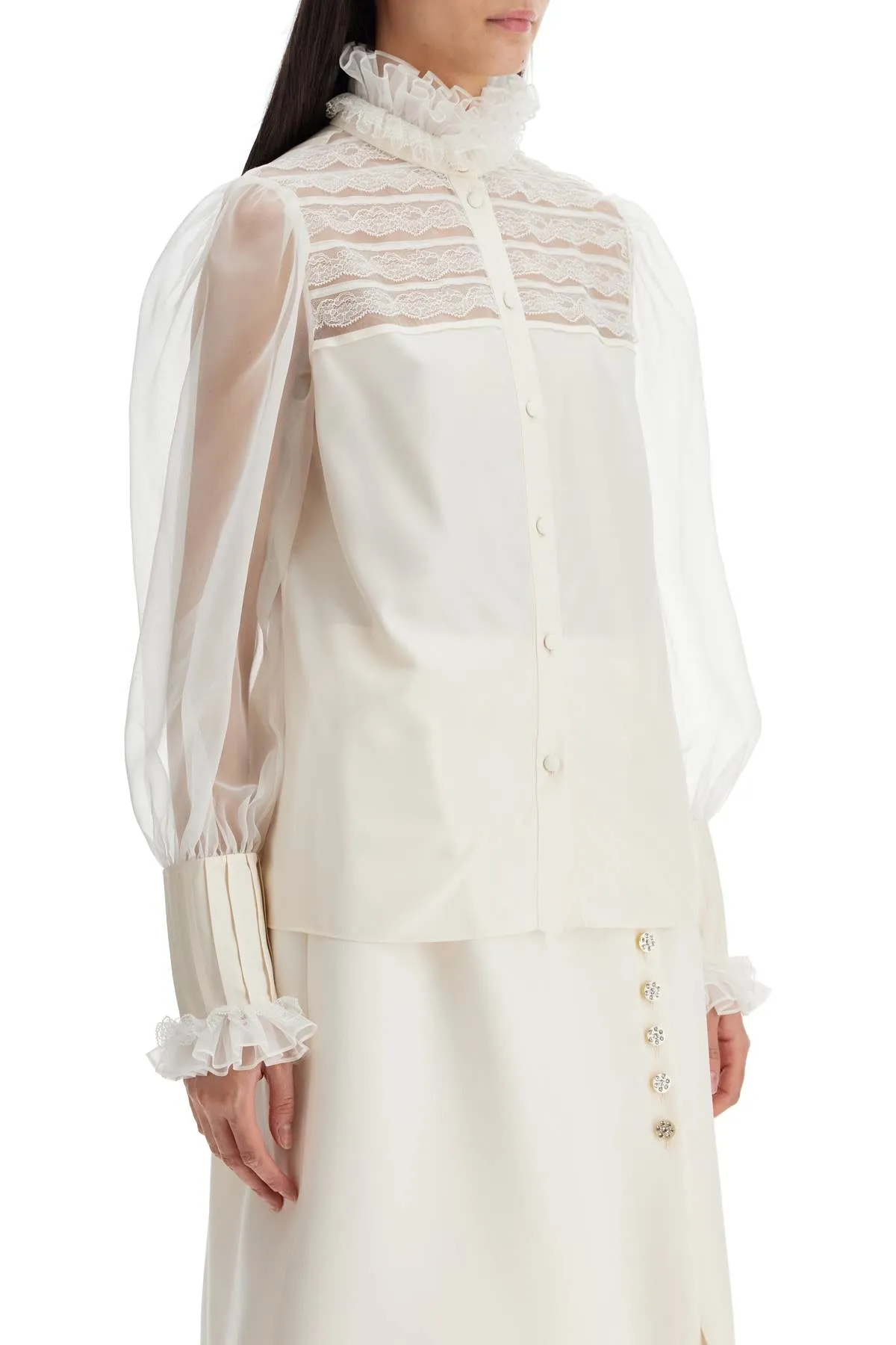 silk blouse with ruffles 6B3AB740924 BETULLA